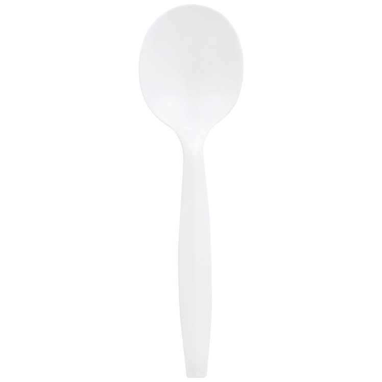 MONOGRAM SPOON SOUP MEDIUM WEIGHT WHITE POLYPROPYLENE BULK