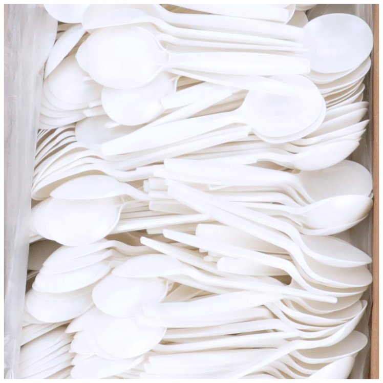 MONOGRAM SPOON SOUP MEDIUM WEIGHT WHITE POLYPROPYLENE BULK