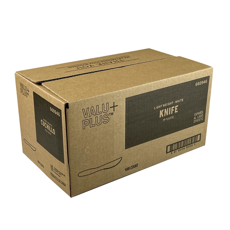 VALU PLUS LIGHTWEIGHT WHITE POLYPROPYLENE PLASTIC KNIFE