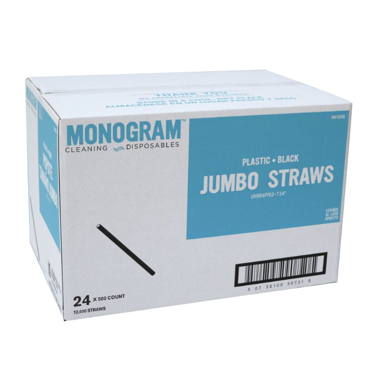 MONOGRAM STRAW JUMBO 7.75 INCH BLACK UNWRAPPED STANDARD