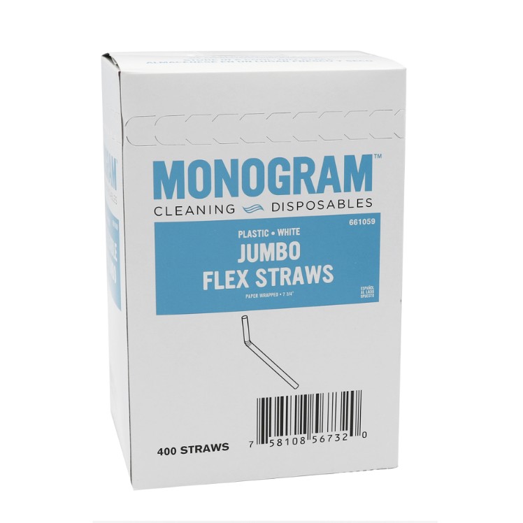 MONOGRAM WHITE FLEX STRAW