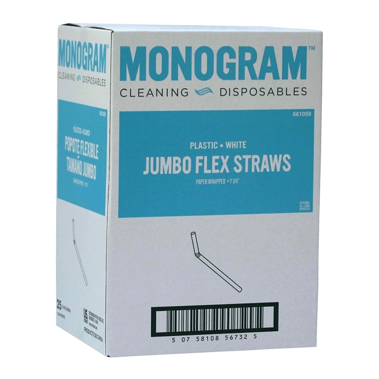 MONOGRAM WHITE FLEX STRAW