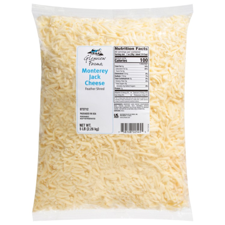 GLENVIEW FARMS MONTEREY JACK FEATHER SHRED CHEESE