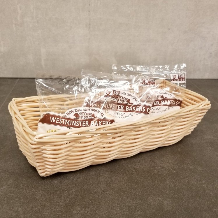 TABLECRAFT BASKET HANDWOVEN RECTANGLE NATURAL 9 X 6 INCH