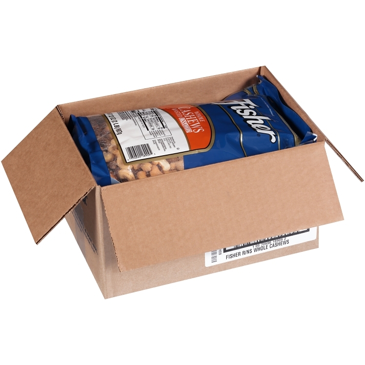 FISHER CASHEWS WHOLE ROASTED UNSALTED