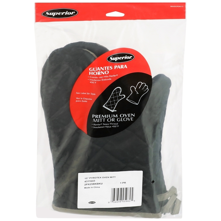 SUPERIOR CES BLACK PYROTEX 15 INCH OVEN MITT
