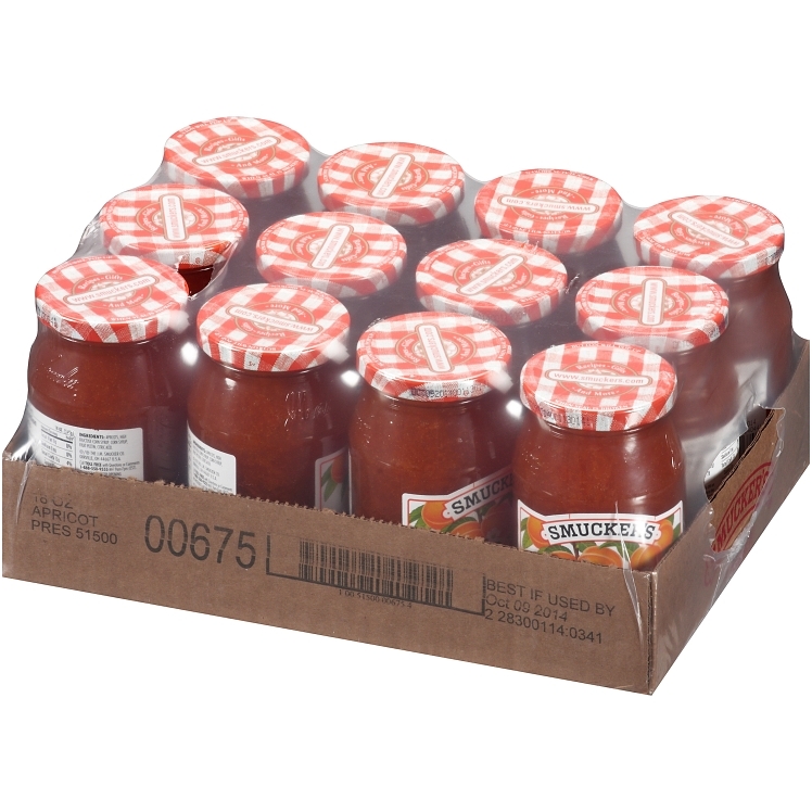 SMUCKER'S APRICOT PRESERVES GLASS JAR