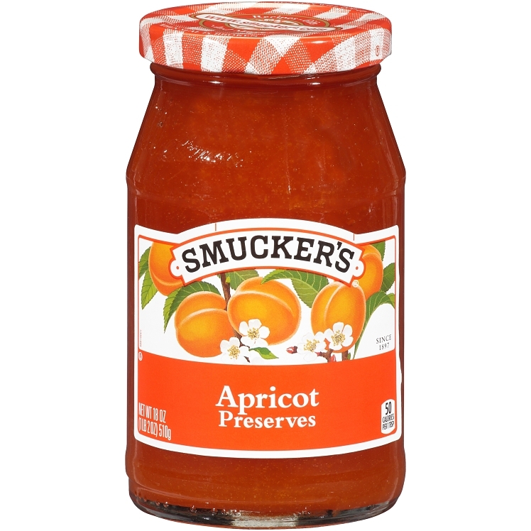 SMUCKER'S APRICOT PRESERVES GLASS JAR