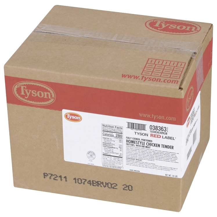 TYSON RED LABEL CHICKEN TENDER FRITTER COOKED HOMESTYLE