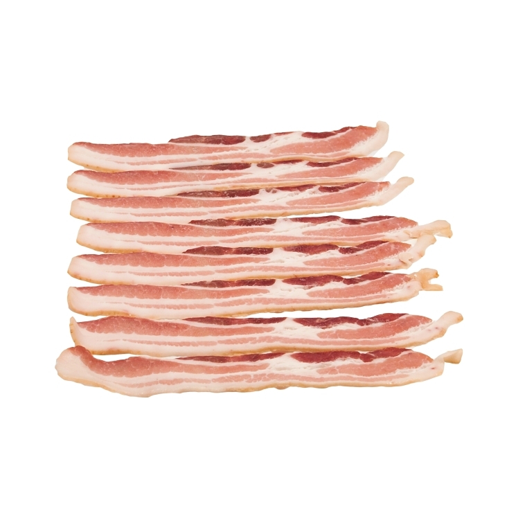 BACON, PORK 18-22 COUNT LAID OUT HARDWOOD SMOKED RAW FROZEN