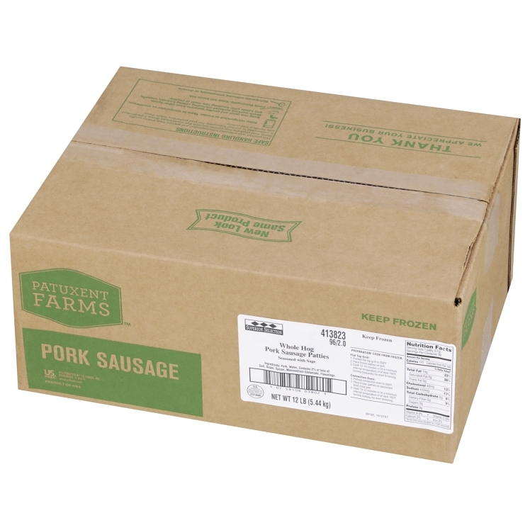 PATUXENT FARMS PORK WHOLE HOG SAUSAGE PATTY 2 OZ
