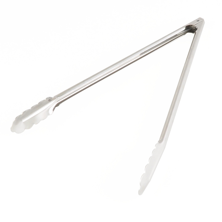 Superior/CES Utility Tong Scalloped 12 Inch Heavy-Duty Stainless Steel