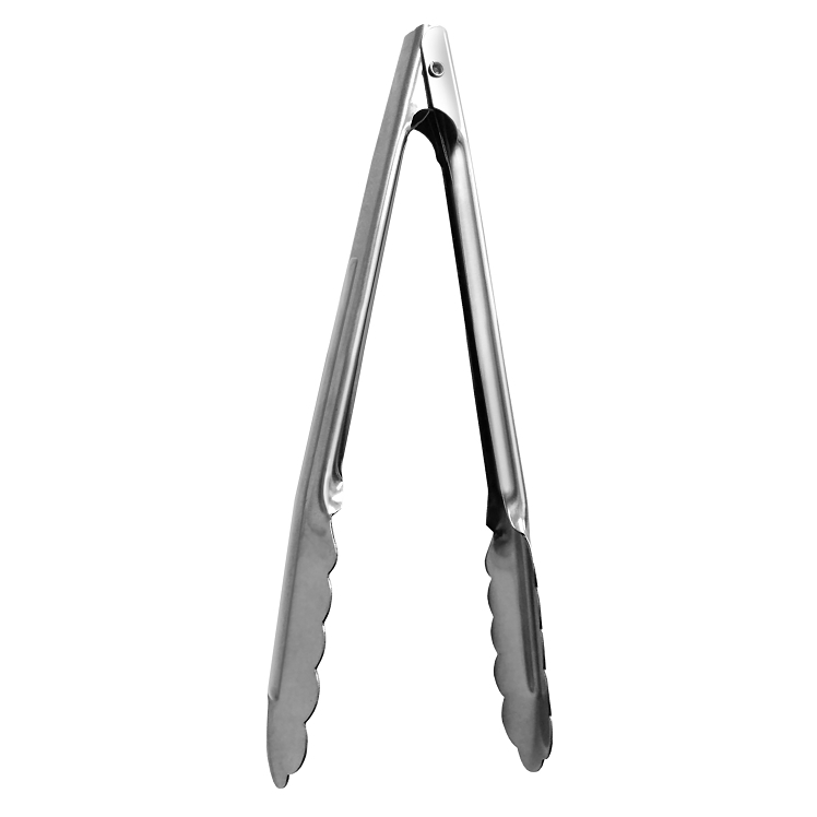 Superior/CES Utility Tong Scalloped 12 Inch Heavy-Duty Stainless Steel