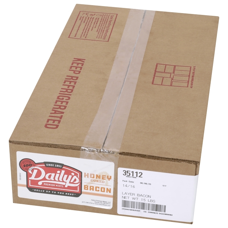 DAILYS PREMIUM MEATS HONEY CURED LAYER BACON 14/16