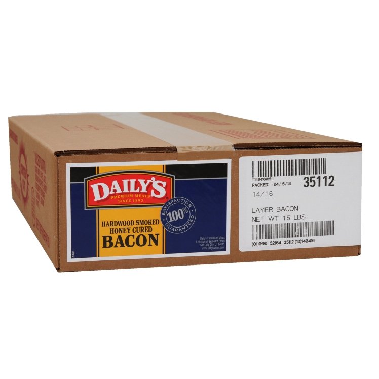 DAILYS PREMIUM MEATS HONEY CURED LAYER BACON 14/16