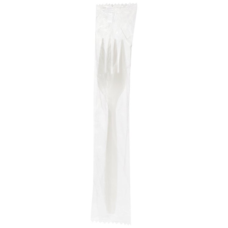 MONOGRAM MEDIUM WEIGHT WHITE POLYPROPYLENE WRAPPED PLASTIC FORK