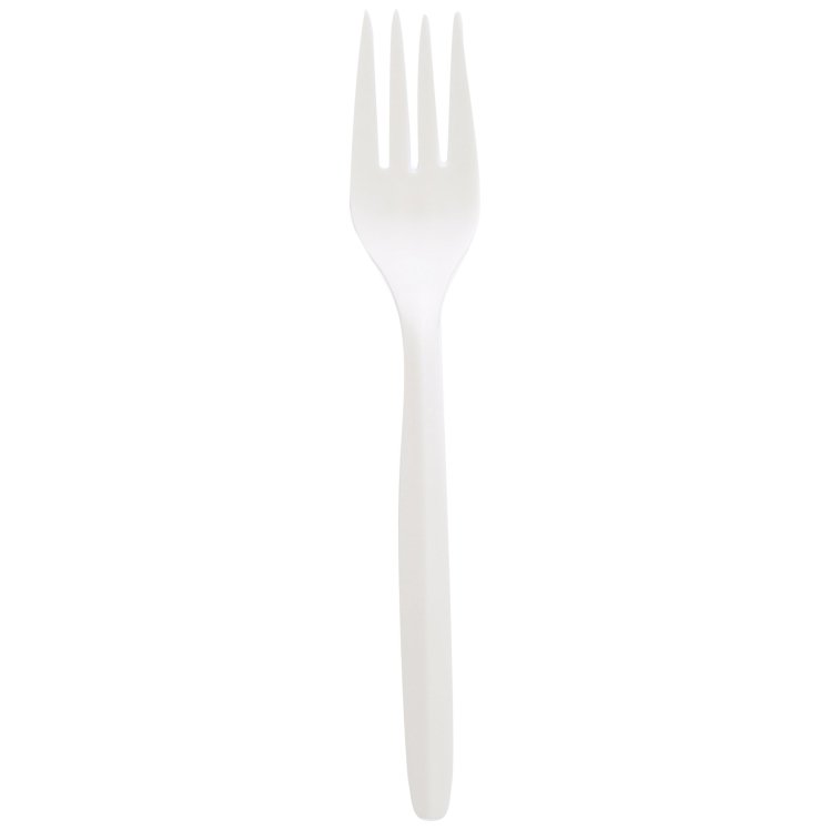 MONOGRAM MEDIUM WEIGHT WHITE POLYPROPYLENE WRAPPED PLASTIC FORK
