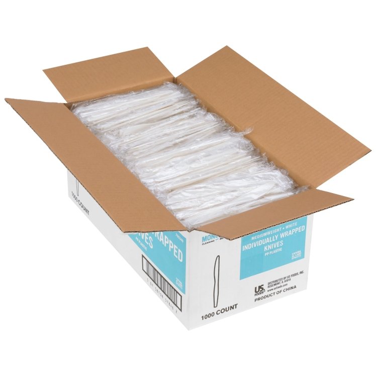 MONOGRAM MEDIUMWEIGHT WHITE INDIVDUALLY WRAPPED KNIVES