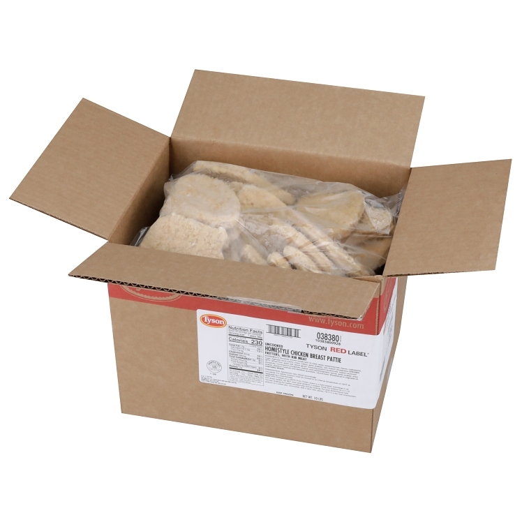 TYSON CHICKEN PATTY FRITTER UNCOOKED BREADED 3.2 OZ