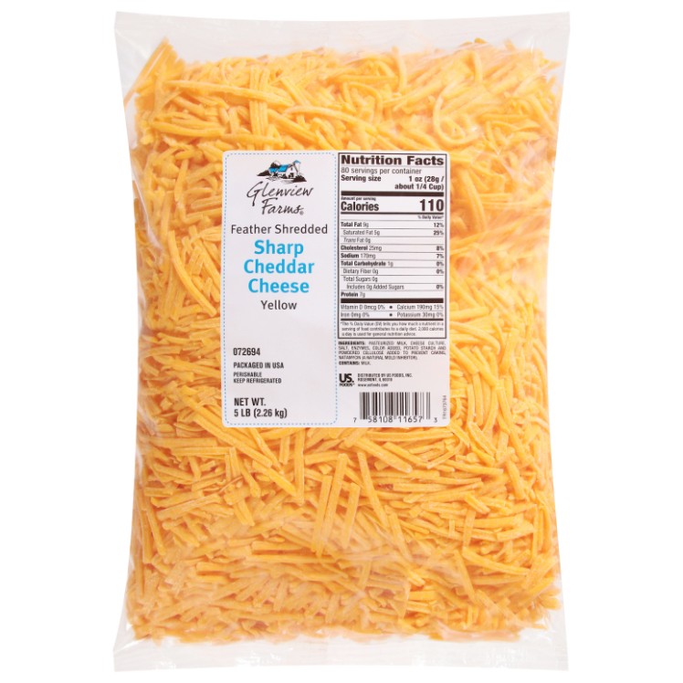 GLENVIEW FARMS FEATHER SHRED SHARP CHEDDAR CHEESE