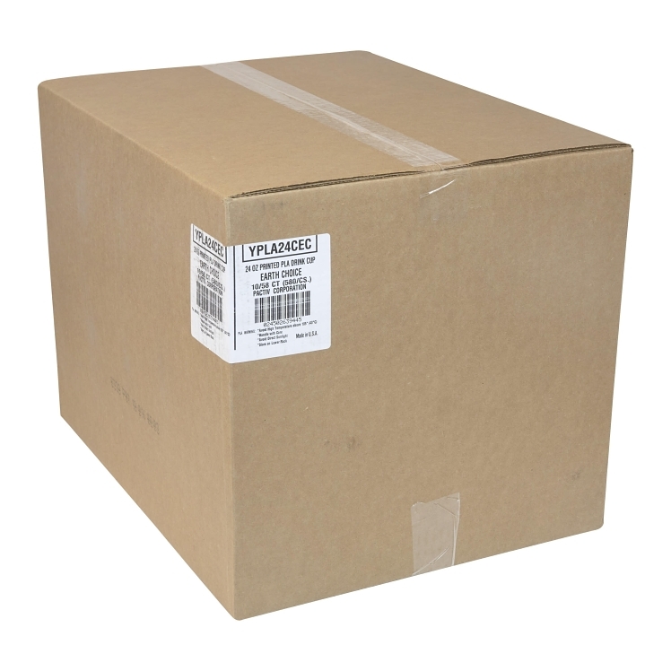 EARTHCHOICE CUP CLEAR COMPOSTABLE PRINT 24 OZ