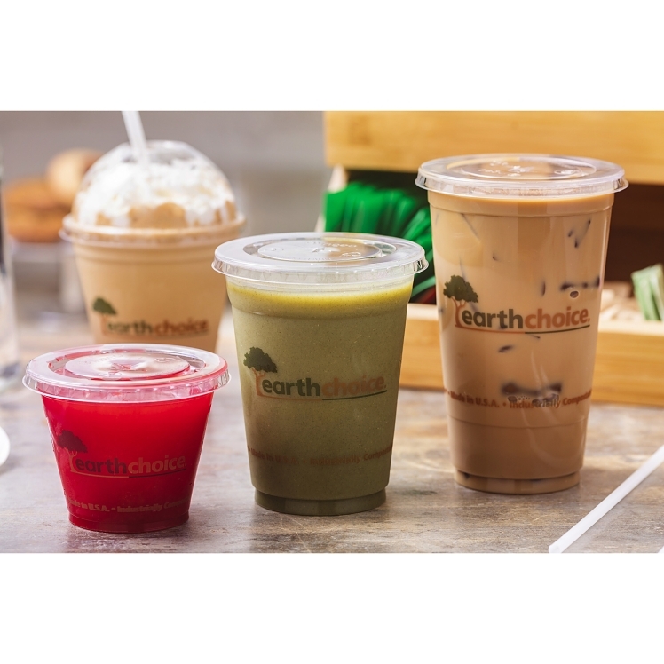 EARTHCHOICE CUP CLEAR COMPOSTABLE PRINT 24 OZ
