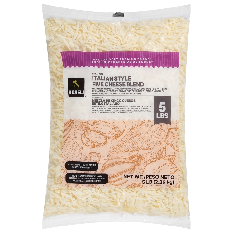 ROSELI SHREDDED MOZZARELLA PROVOLONE 5 BLEND CHEESE