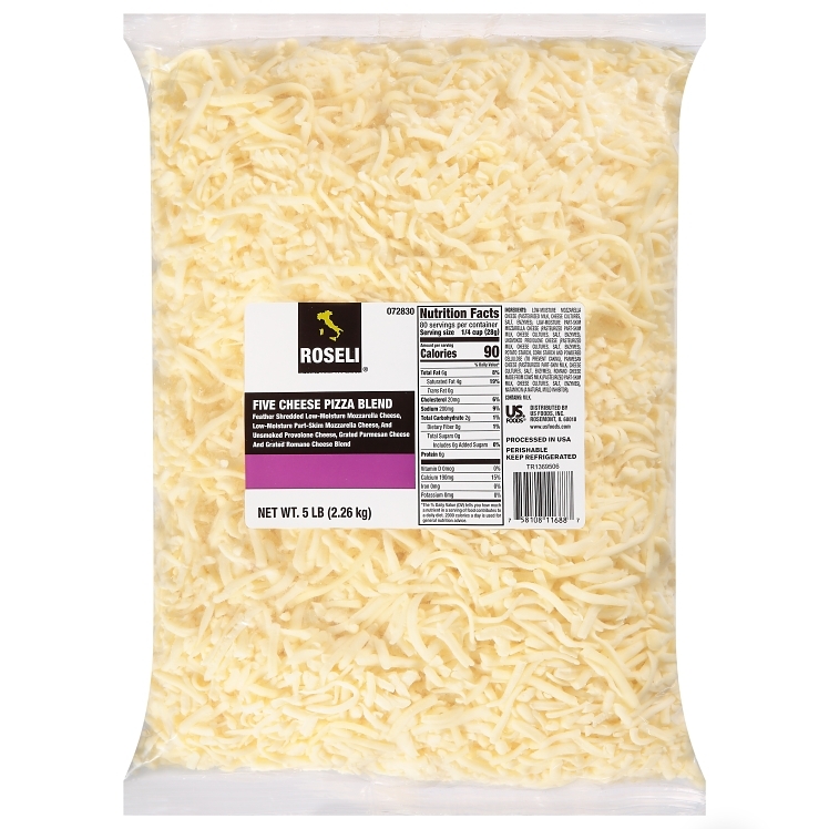 ROSELI SHREDDED MOZZARELLA PROVOLONE 5 BLEND CHEESE