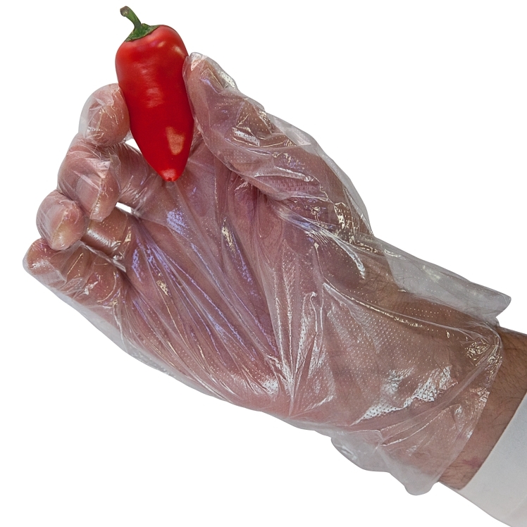 MONOGRAM MEDIUM POWDER FREE CLEAR EMBOSSED POLY GLOVES