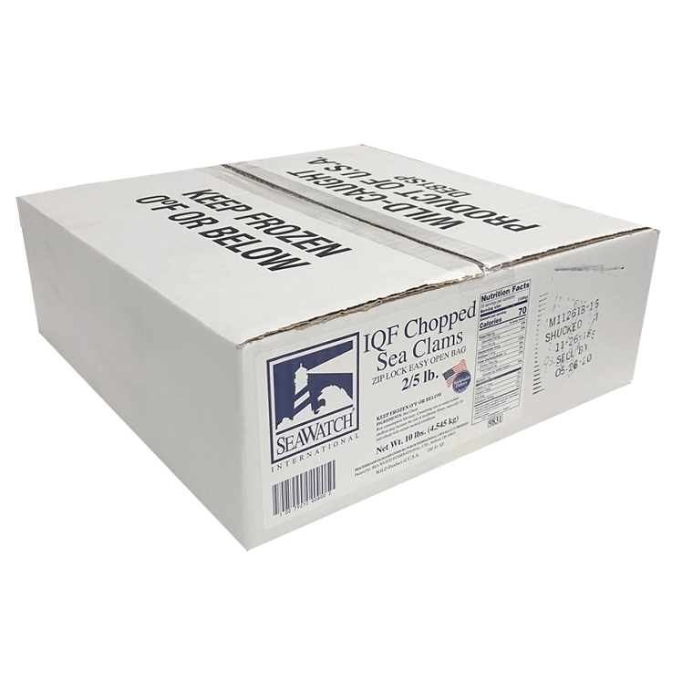 SEA WATCH CHOPPED CLAM MEAT INDIVIDUALLY QUICK FROZEN