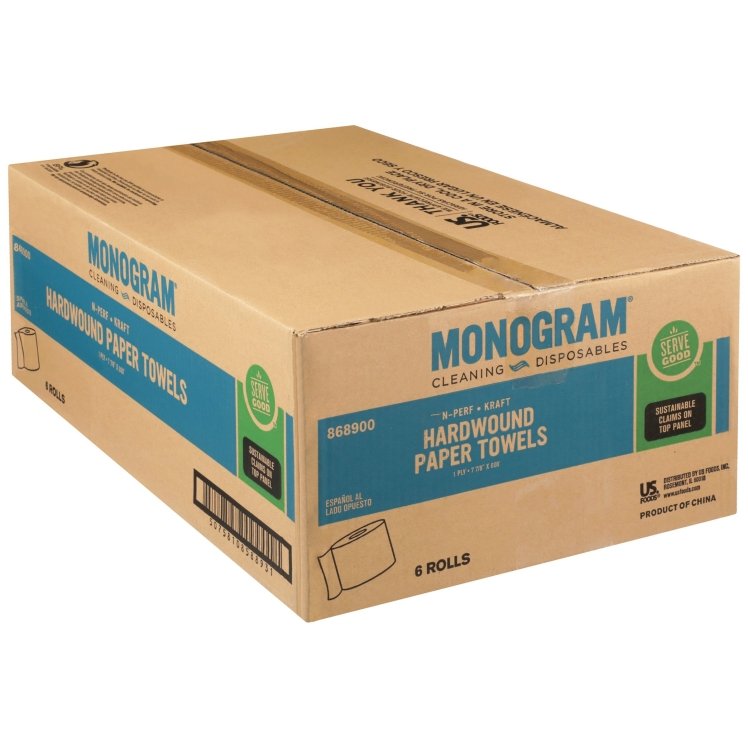 MONOGRAM 7.87 X 800' 1 PLY BROWN PAPER TOWEL ROLL