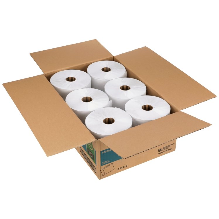 MONOGRAM 7.87 X 800' 1 PLY DISPOSABLE WHITE HARDWOUND PAPER TOWELS