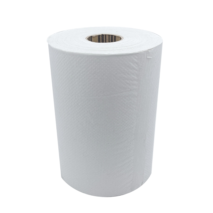 MONOGRAM 7.87 X 400' DISPOSABLE WHITE HARDWOUND PAPER TOWELS ROLL