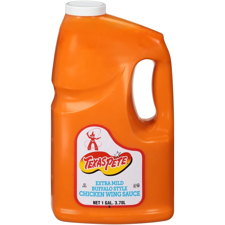 TEXAS PETE SAUCE, BUFFALO EXTRA MILD PLASTIC JUG