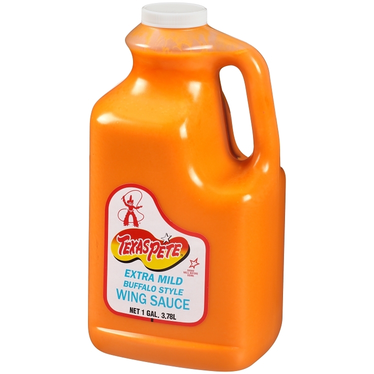 TEXAS PETE SAUCE, BUFFALO EXTRA MILD PLASTIC JUG