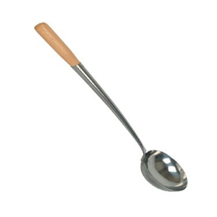 THUNDER GROUP LADLE WOK 6 OUNCE STAINLESS STEEL WITH WOOD