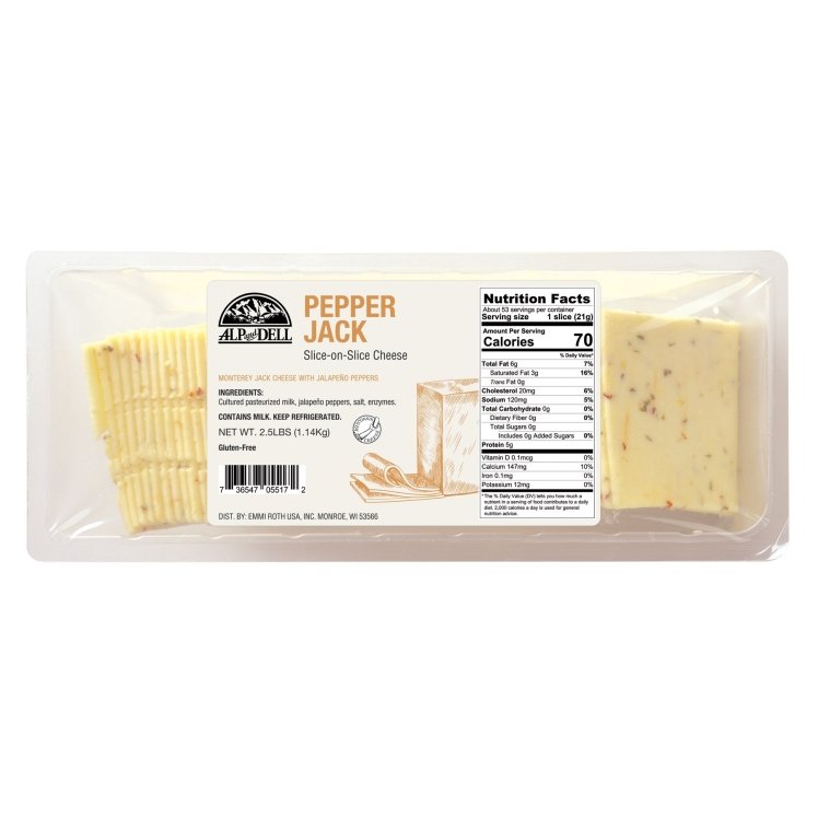 ALP AND DELL SLICED PEPPER JACK CHEESE