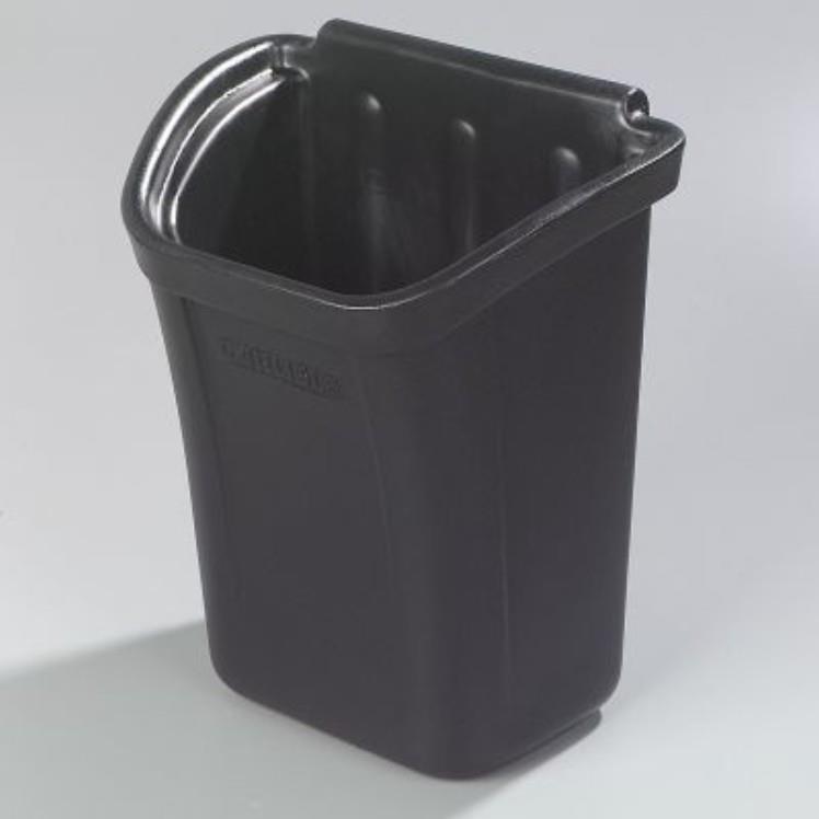 CARLISLE FOODSERVICE PRODUCTS BIN, REFUSE 7 GALLON PLASTIC BLACK FOR BUS