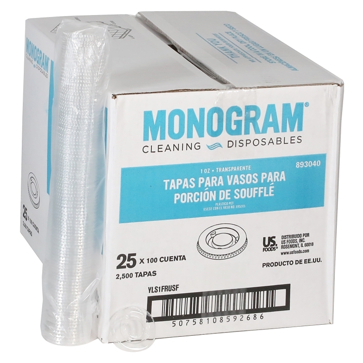 MONOGRAM CLEAR PLASTIC FLAT LID FOR 1 OZ PORTION CUP