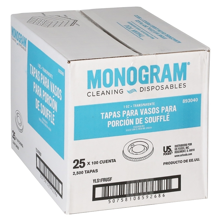 MONOGRAM CLEAR PLASTIC FLAT LID FOR 1 OZ PORTION CUP