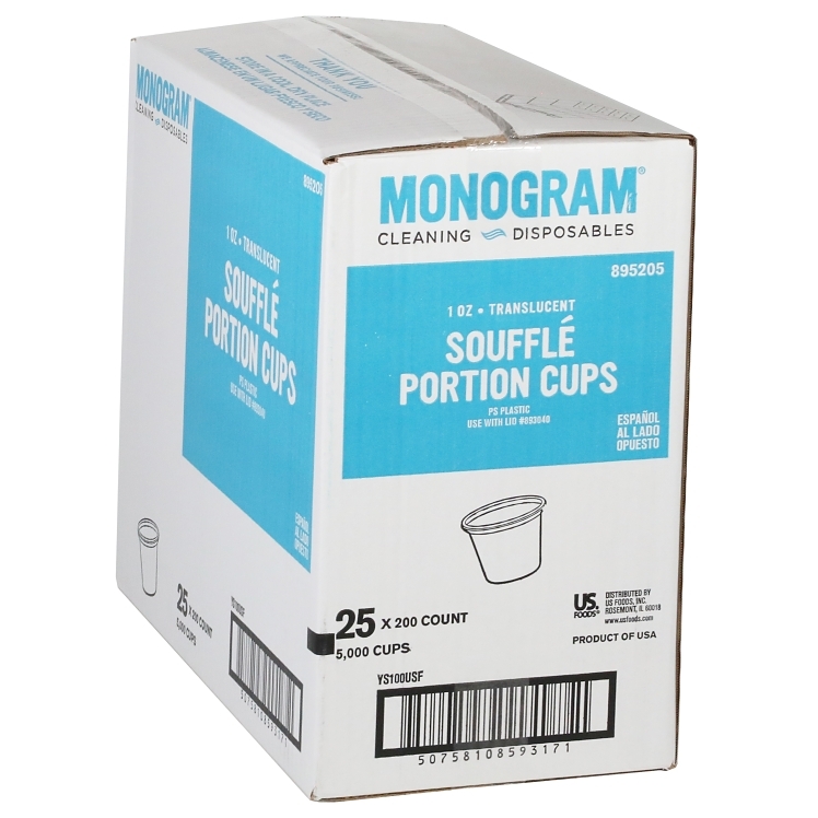 MONOGRAM TRANSLUCENT PLASTIC SOUFFLE 1 OZ CUP