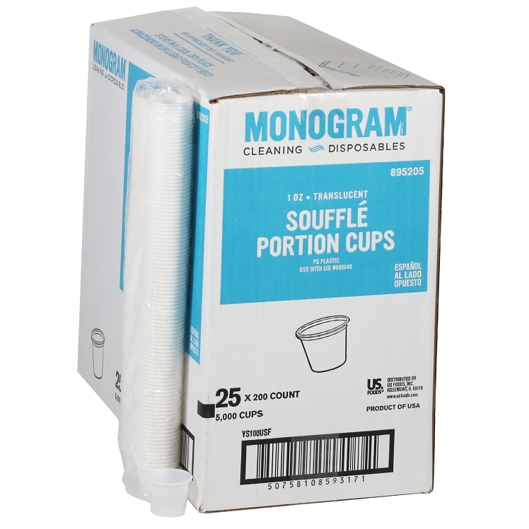MONOGRAM TRANSLUCENT PLASTIC SOUFFLE 1 OZ CUP