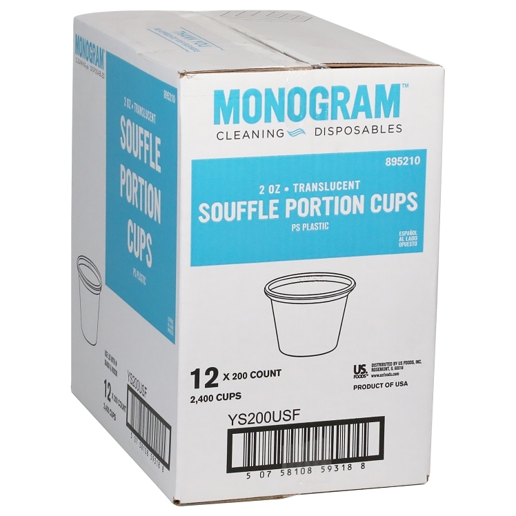 MONOGRAM CUP, SFLE POLYSTYRENE 2 OZ TRANSLUCENT PATTERN