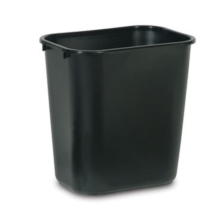 Rubbermaid Commercial Products Rectangular Impact Wastebasket Black 28 Quart