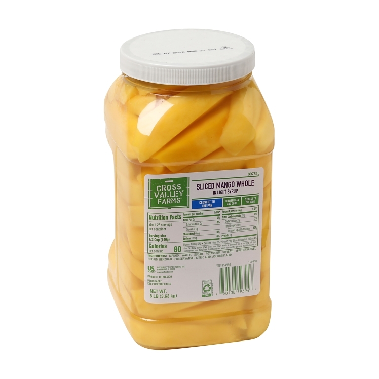 CROSS VALLEY FARMS MANGO SLICED WHOLE IN LIGHT SYRUP TUB