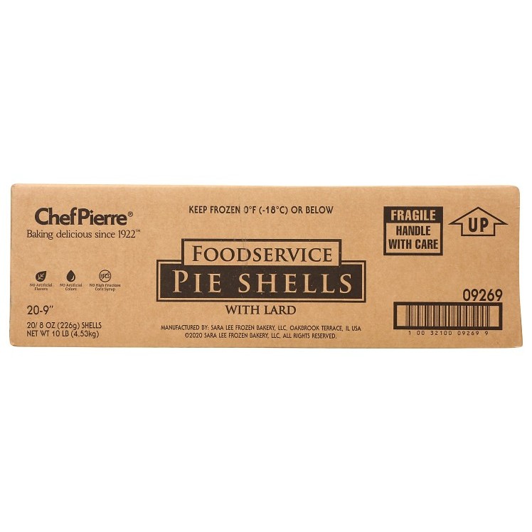 CHEF PIERRE RAW FROZEN DEEP PIE SHELL 9 INCHES