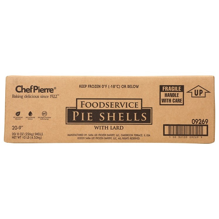 CHEF PIERRE RAW FROZEN DEEP PIE SHELL 9 INCHES