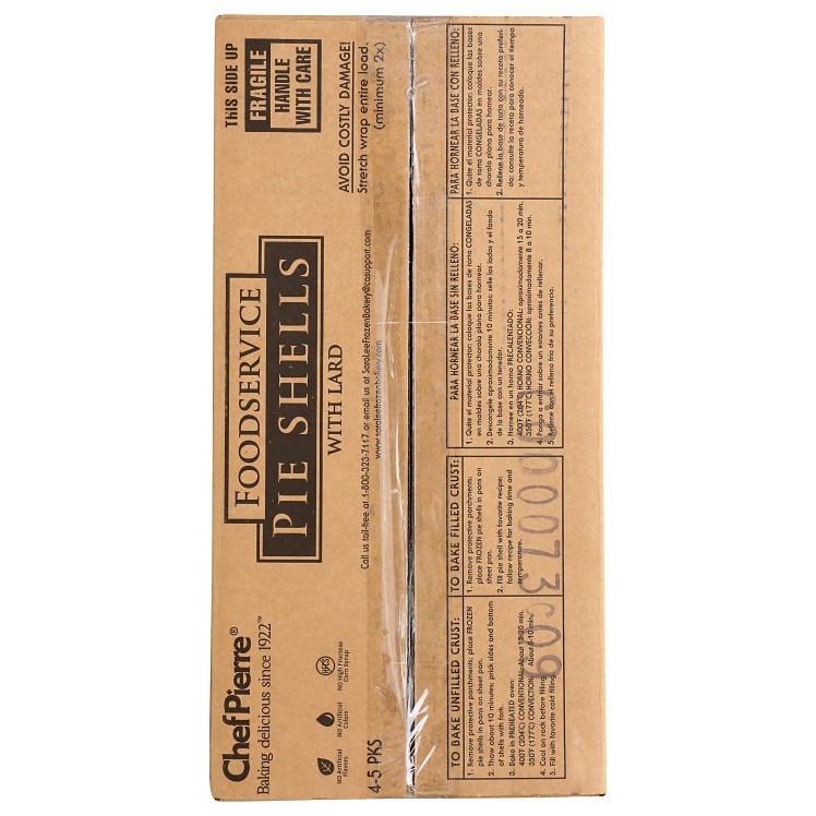 CHEF PIERRE RAW FROZEN DEEP PIE SHELL 9 INCHES