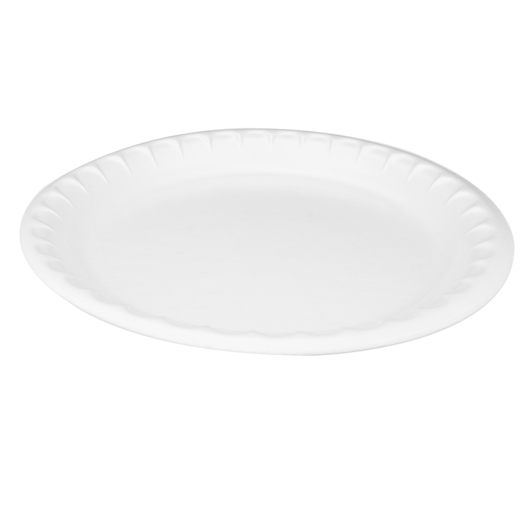 MONOGRAM 10.25 INCH LAMINATED WHITE FOAM PLATE