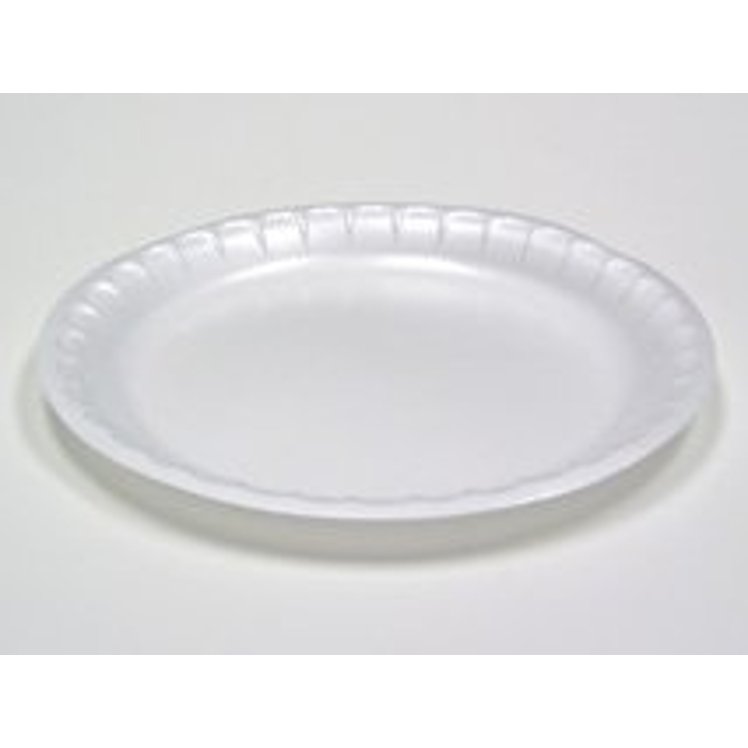 MONOGRAM 10.25 INCH LAMINATED WHITE FOAM PLATE